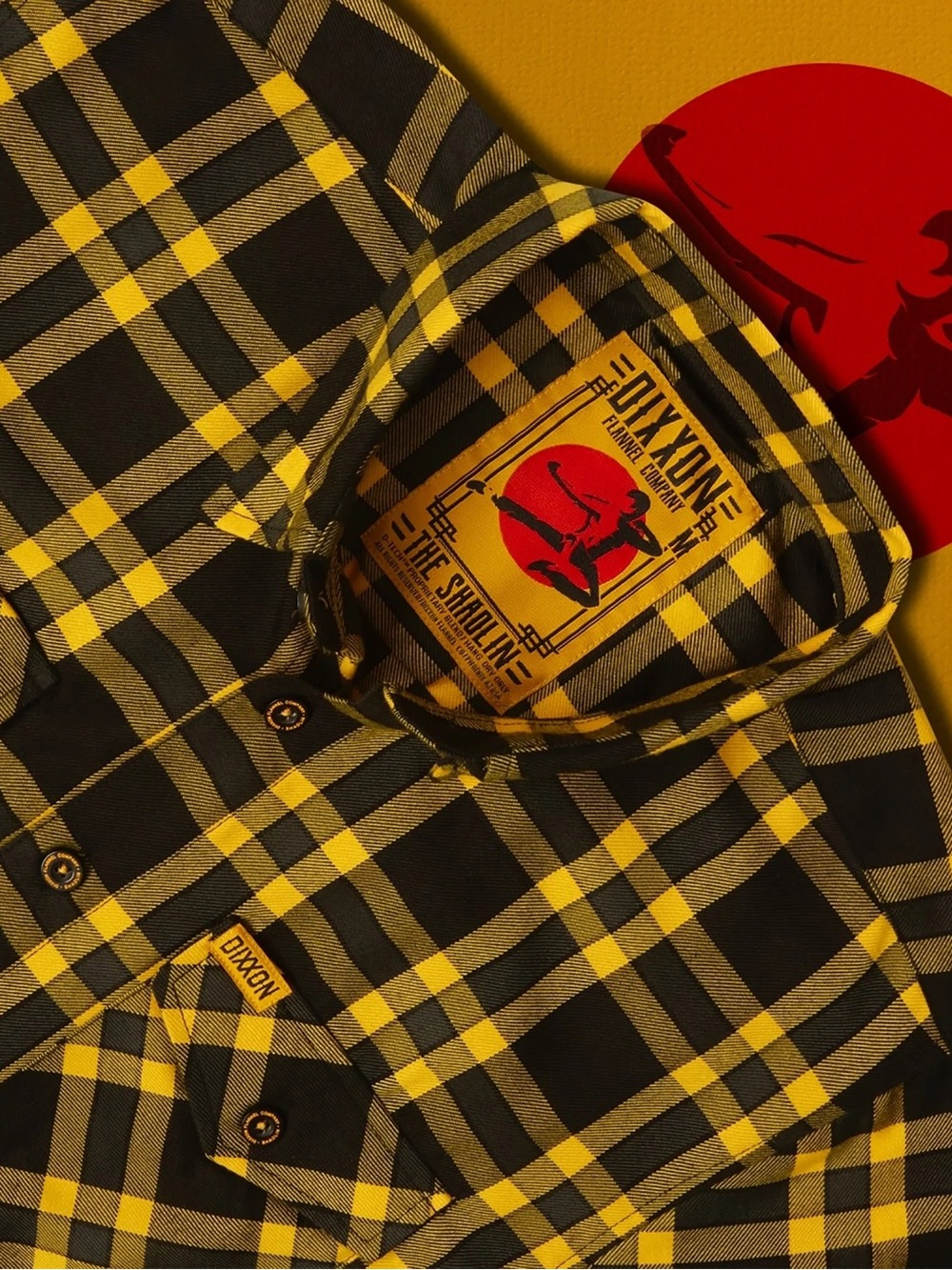 Dixxon The Shaolin Shirt Men’s XL Yellow Plaid Flannel Button Up Long Sleeve